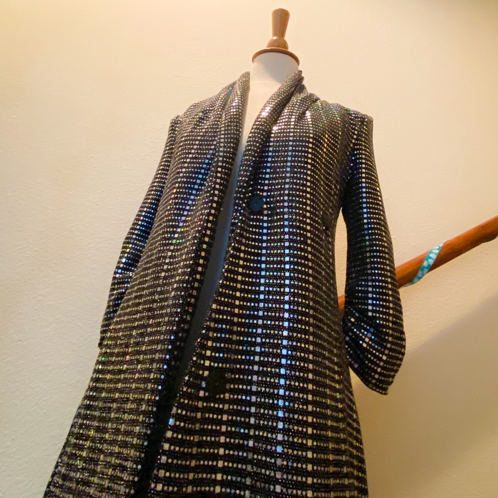 Double Breasted Sequin Coat Dress - Picture 10 of 15